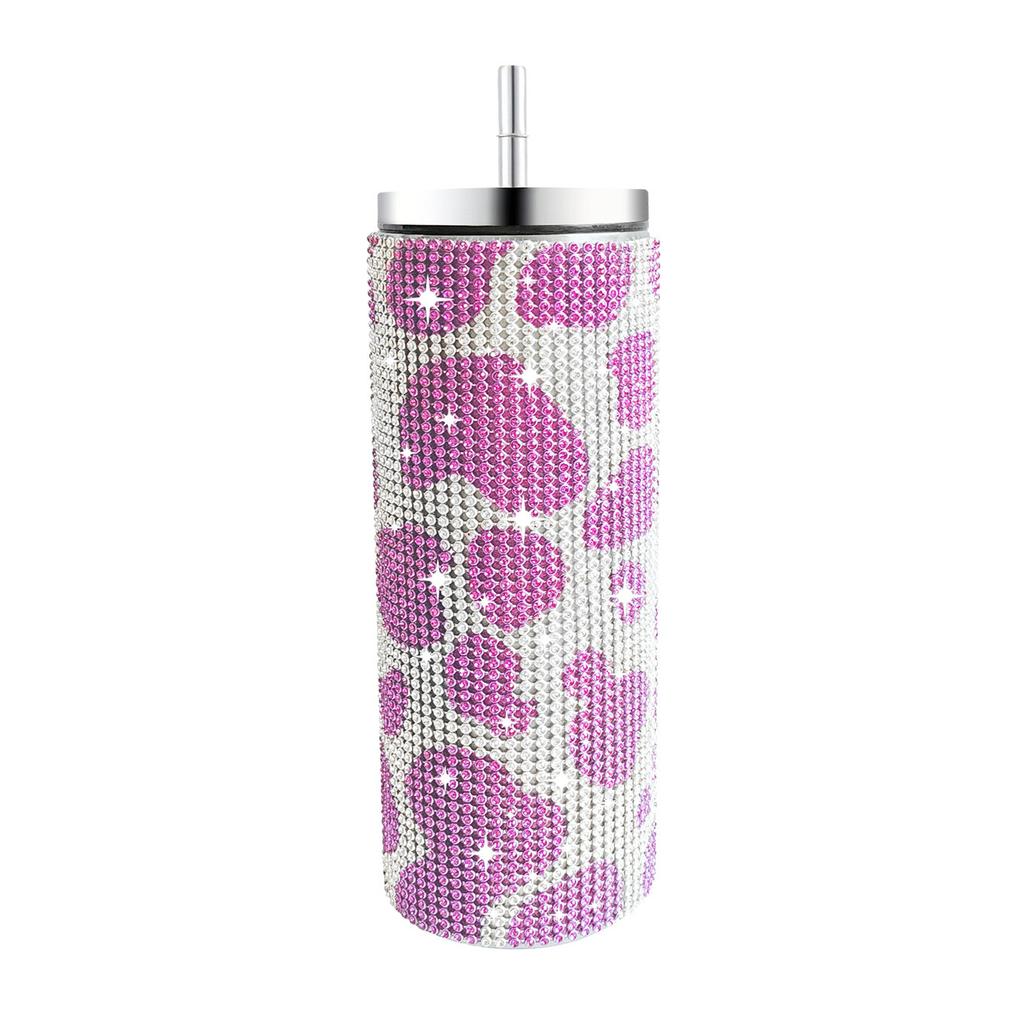 Diamond Stainless Steel Tumbler with Straw 20oz Thermos Bottle Sparkling Water Bottles Shining Coffee Mug Car Thermal Cup Mug