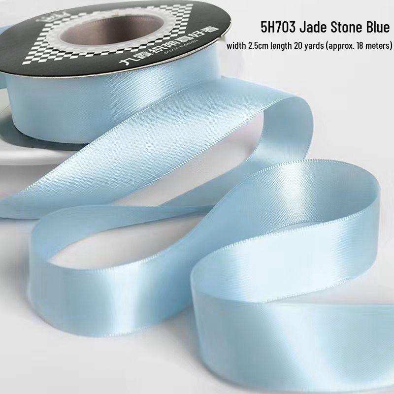 2.5cm Double-Sided Satin Ribbon for DIY, Weddings, Gifts, Bouquets, Cakes, and Bows