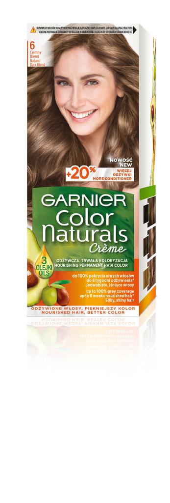 Garnier Color Naturals Hair Cream, Permanent, Nourishing Color, No. 6