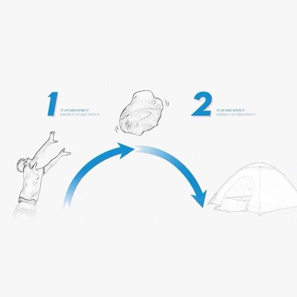 2‑3 Person Tent Camping Tent 2‑3 Person Fully Automatic Waterproof Thicken with Carrying Bag Instant Tent for Hiking Travel