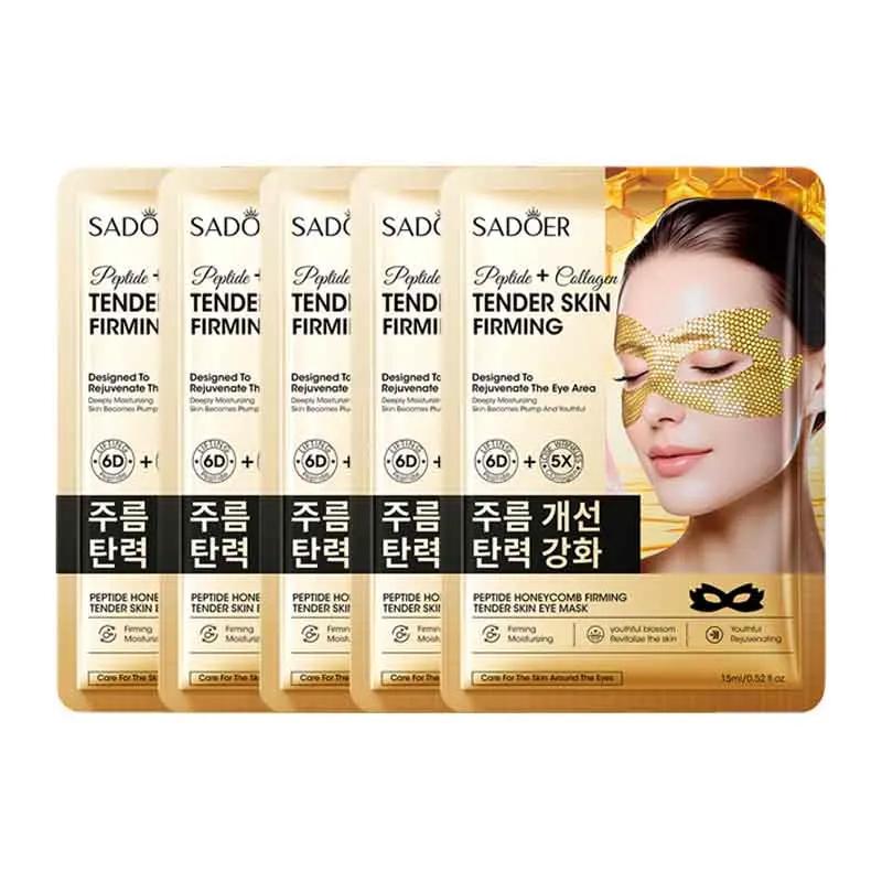 

SADOER Кофеиновая золотая пептидная маска для глаз против темных кругов увлажняющая против морщин антивозрастная маска для глаз корейский уход за кожей 5PCS