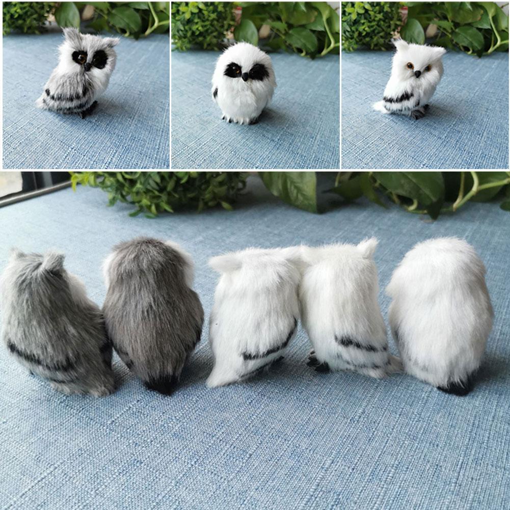 Simulation Owl Ornament Cute Furry Home Decoration Ornament Adornment Simulation Action Figures Christmas Kids Gift