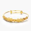 Ethnic Style 3D Pixiu Bracelet for Women: Gold-Plated, Color-Retaining, Creative & Fashionable Wristband Jewelry