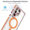 For Samsung Galaxy S24 Ultra Magnetic Case TPU Acrylic Clear Phone Back Cover with Lens Protector Kickstand