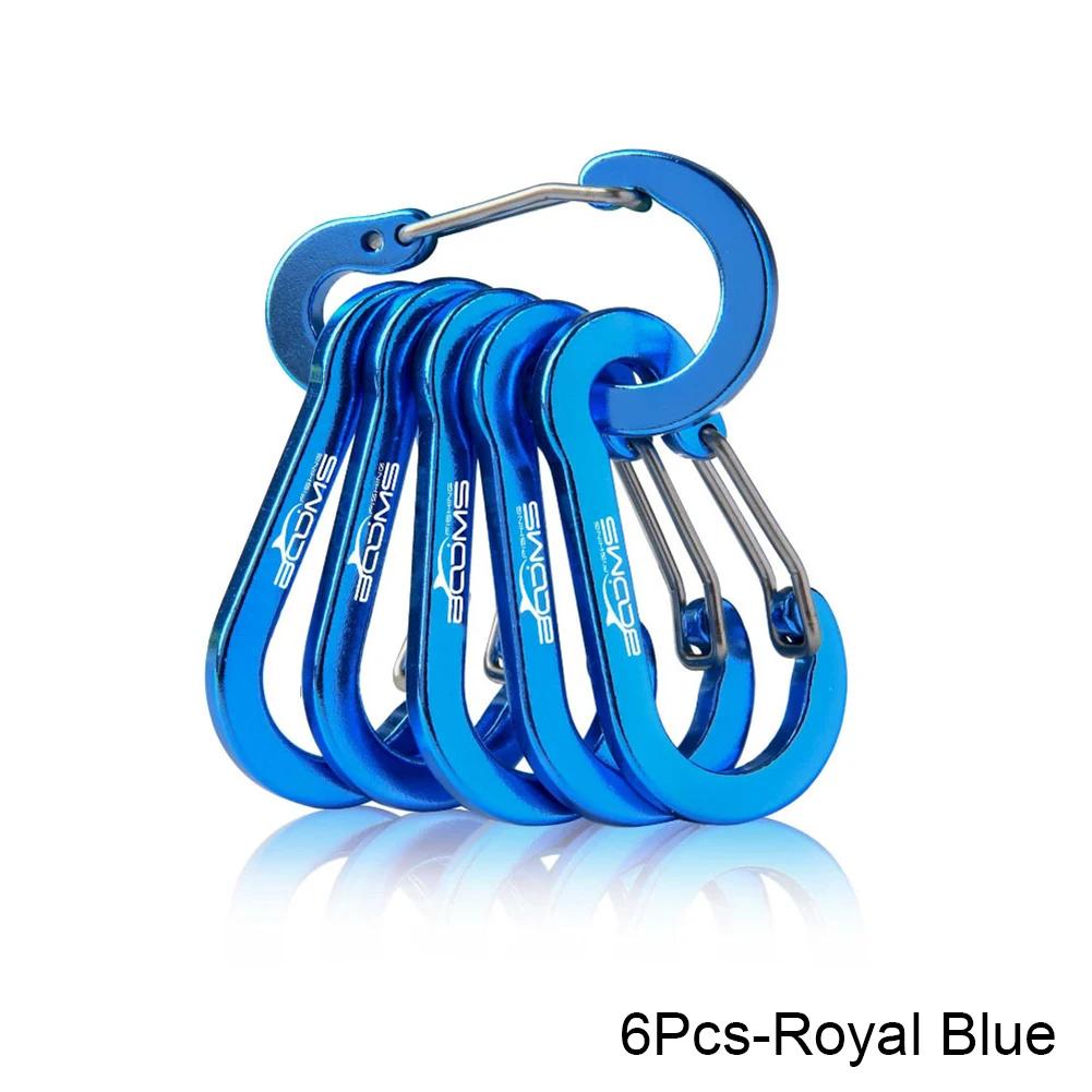 6 Pieces 12 Pieces Outside Camping Multi-tool Carabiner Steel Small Carabiner Clip Fishing Accessories High Quality Practical Daily Use