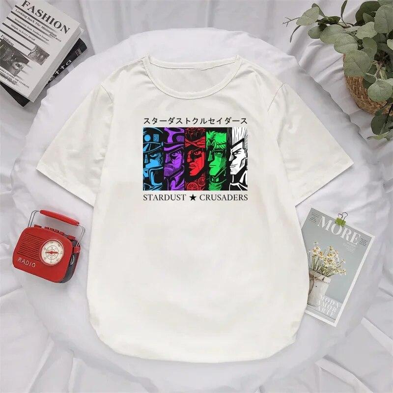 Kawaii Clothes Jojo Bizarre Adventure T Shirt Unisex Anime Tops Harajuku Unisexga Streetwear Unisex Casual Tee Ropa Hombre Masculinas