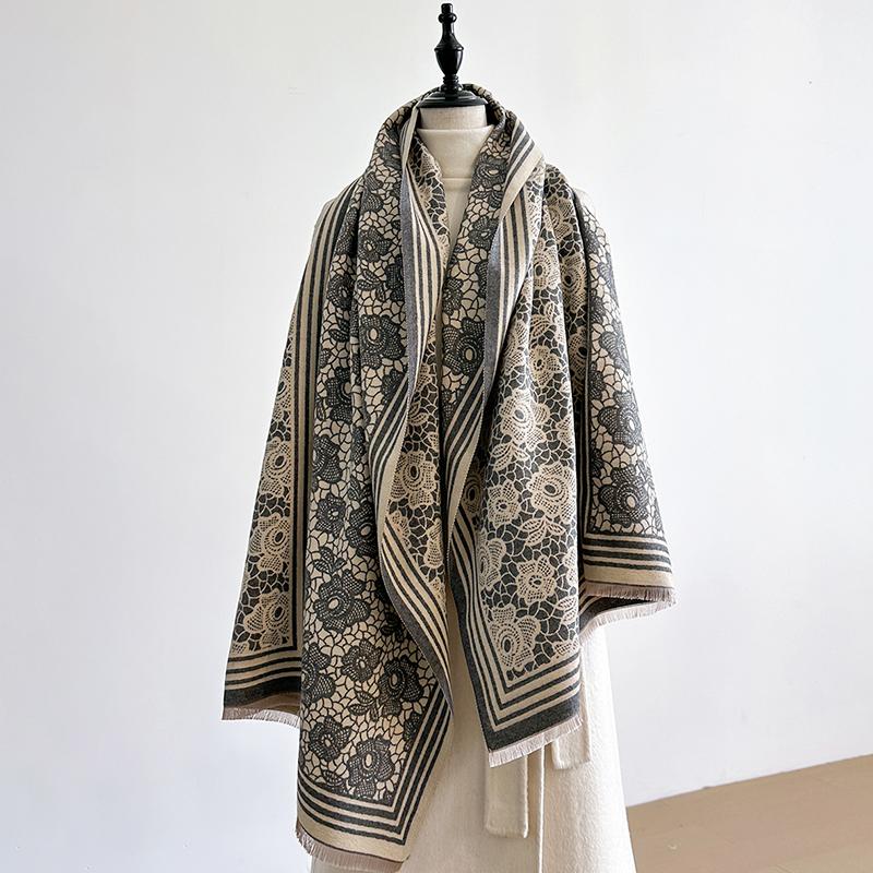 Luxury Brand Women's Cashmere Paisley Scarf - Winter Warm Thick Pashmina Shawl, Blanket Wrap, Foulard, Bandana & Hijab