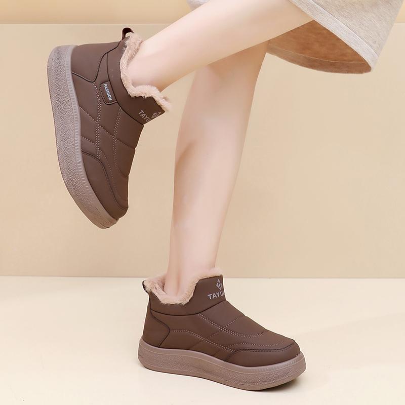 TUINANLE Chunky Platform Sneakers for Women Warm Fur Thick Sole Lace Up Casual Shoes