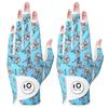 Women's Golf Gloves, Set of 2, Left-Handed, Nail-Cut Fingertips, Lambskin and Microfiber Leather, Stretch Fabric, Soft, Breathable,