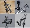 8Pcs Musician Guitar Player Metal Statue Musical Instrument Iron Art Collectible Figurine Home Cafe Office Book Shelf Room Decor