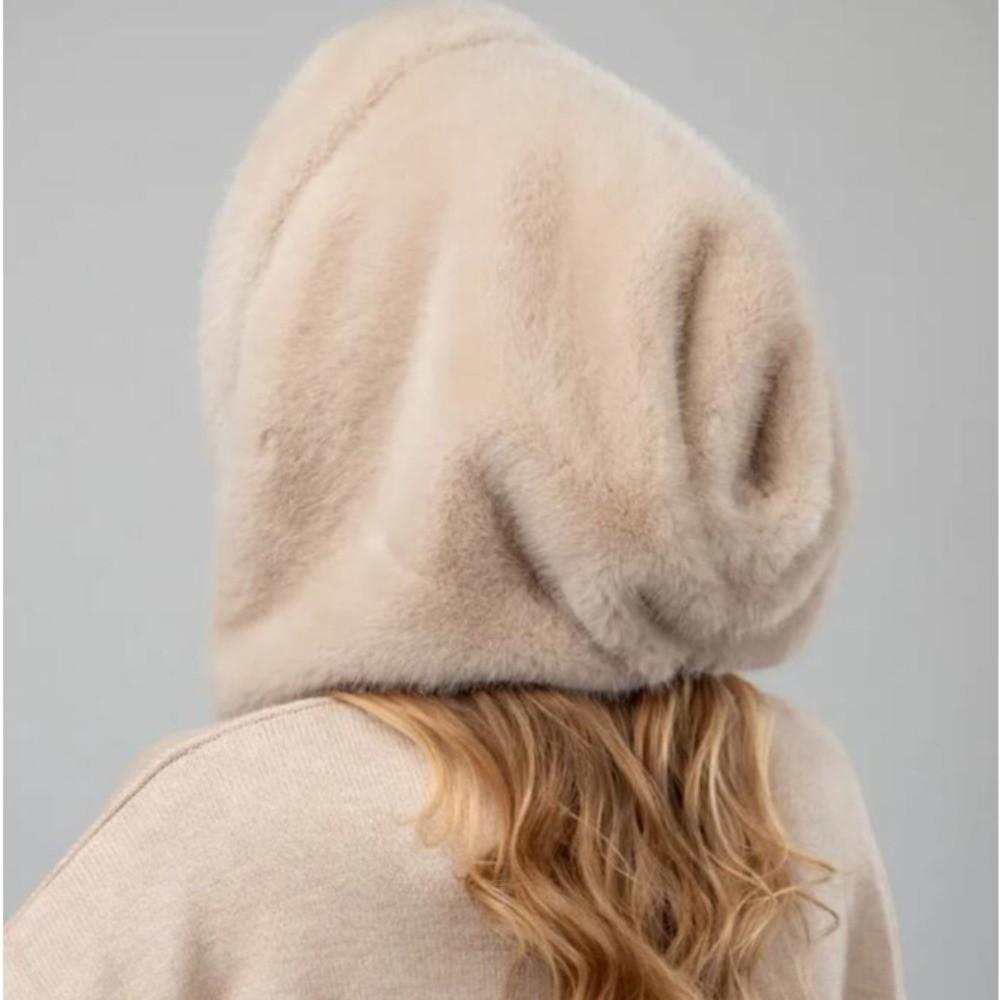 Thick Warm Winter Fur Hat Soft Knitted Hat Scarf New Fur Neck Collar for Women
