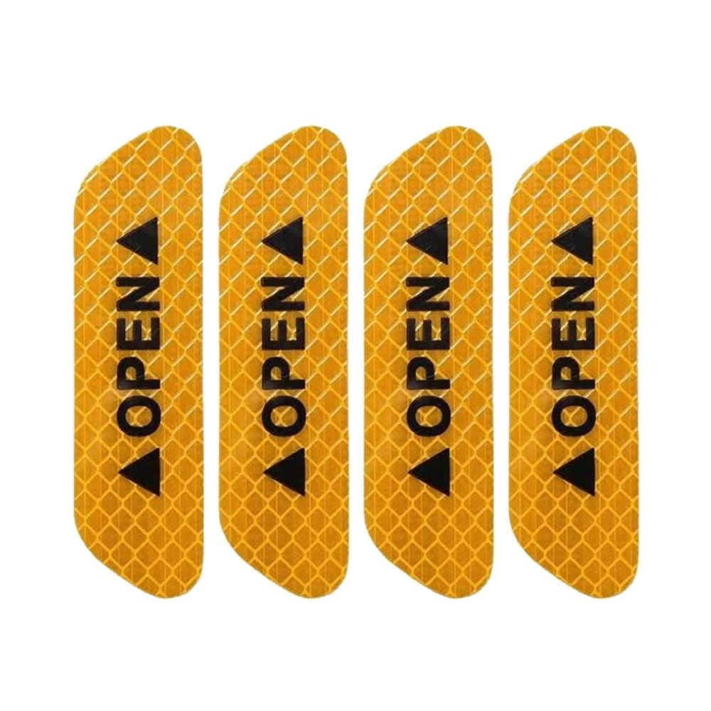 4 PCS Auto PET Reflective Car Door Sticker Interior Exterior Reflector Tape Decal Universal Car Accessories Helmet