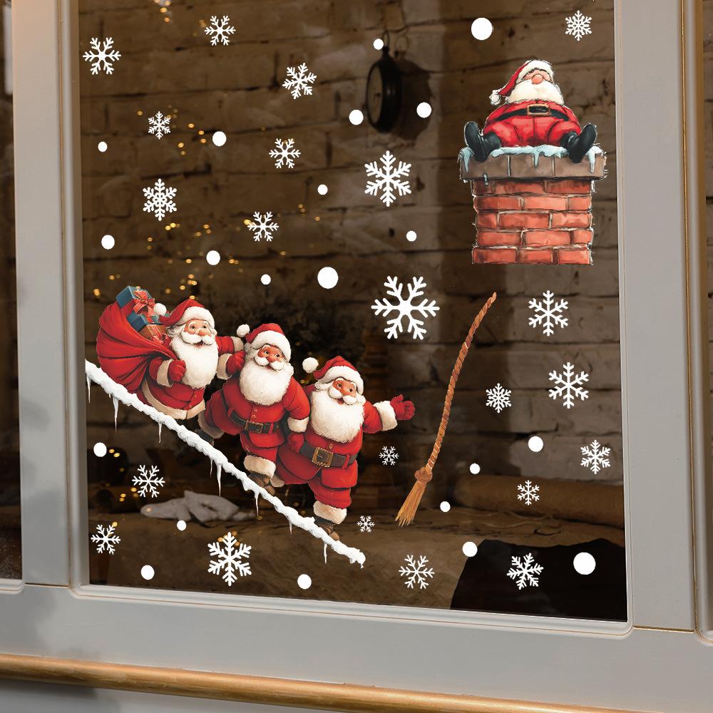 Personalized Santa Claus Festive Atmosphere Glass Door and Window Decorative Stickers for Giving Gifts