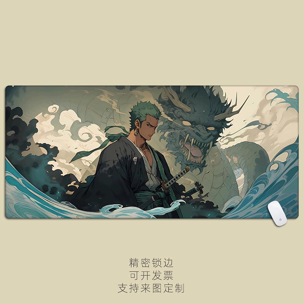 Nuovo Anime Giapponese One Piece Monkey D. Luffy Roronoa Zoro Periferiche Tappetino Mouse Sovradimensionato Ragazzi Anime E-sport Tappetino per Scrivania del Computer Tappetino Cartoon per Tastiera