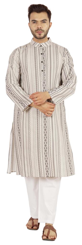 Atasi Designer Kurta For Men  s Printed Chinese Collar Summer Ethnic Party