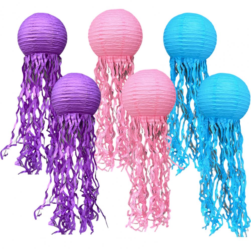 

6 шт. бумажных фонариков, подвесные медузы, бумажные фонарики, тема русалки, вечеринка, море, океан, животные, день рождения, декор для детского душа, ребенок