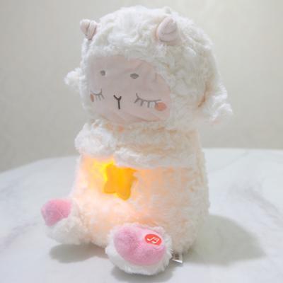 Glowing Breathing Cute Lamb Stuffed Animals Plush Soothing Doll Toy Children's Sleep Soothing Artifact Soft Plush Doll Plaything Gifts