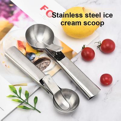Stainless Steel Two-in-One Ice Cream Scoop, Popsicle Spoon, Balling Tool, Multi-Functional Ice Cream Balling Scoop, Ice Cream Fruit Spoon