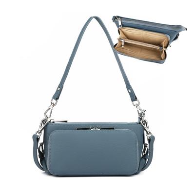 MFFOR Women's Genuine Leather Shoulder Bag, 2-Way, Wallet Pouch, Smartphone Shoulder Bag, Crossbody Bag, Handbag, Lightweight, Large Capacity, Soft,