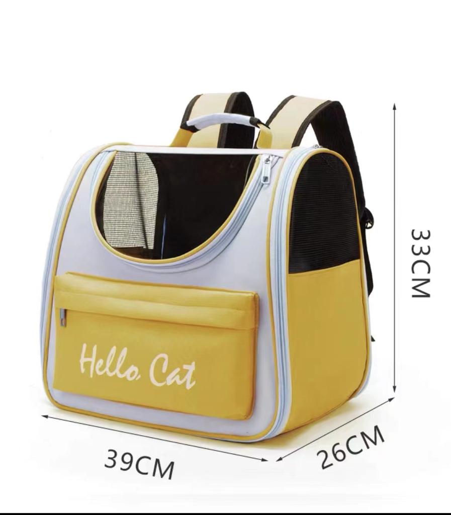Large Lightweight Anti-Scratch Portable Cat and Small Dog Bag with Pocket Modern Cute Pet Backpack with Zipper Closure