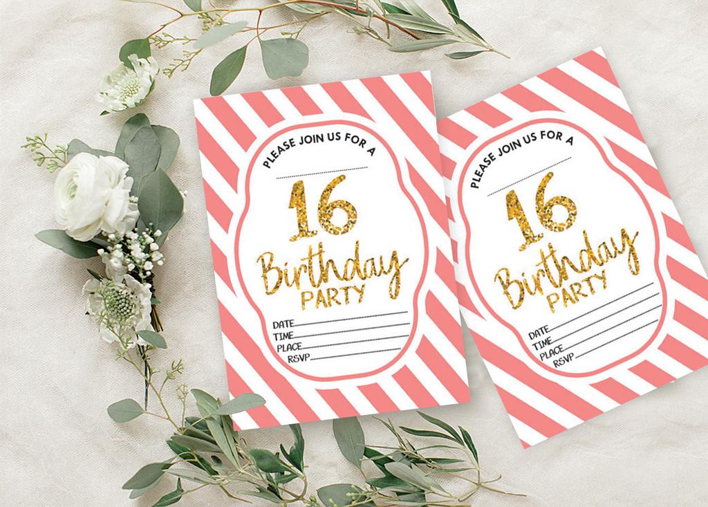 Darling Souvenir Weiße Geburtstagseinladungskarte 28 Stück Füllen oder Beschreiben Blanko Einladungen Druckbare Partyzubehör 5 x 7