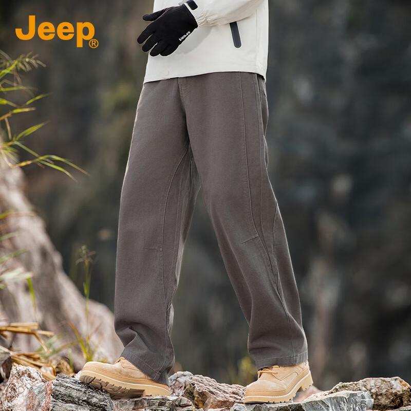 

Jeep Men s 2025 Summer Loose Fit Straight Leg Cotton Casual Pants 4XL