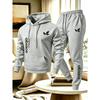 Mens Casual Tracksuit Hoodie Sweatpants Set Solid Color Simple Couple Style