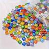 450 Stück Funkelnde Kristallglas Mosaikfliesen, Schachbrettmuster, Handgefertigte DIY-Bastelmaterialien, Glitzerglas für Bastelarbeiten und Mosaike
