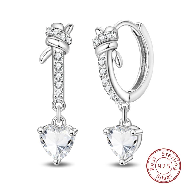 Inlaid Zircon Earrings 925 Silver Minimalist Butterfly Dragonfly Cute Claw Hoop Earrings Women Exquisite Party Jewelry