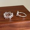 Sweet Hollow Adjustable Flower Ring for Women - Trendy, Simple Niche Design for Index Finger