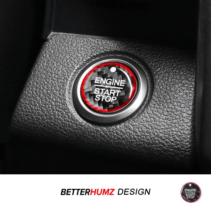 For Ford F150 SVT Raptor 2015-2020 Carbon Fiber Center Console Engine Start Stop Button Trim Sticker Car Interior Accessories