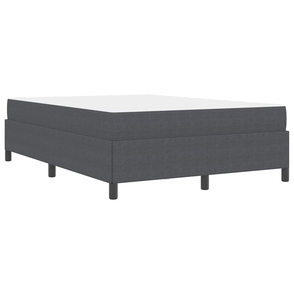 Bed Frame with Mattress Dark Grey 140 x 190 cm Fabric