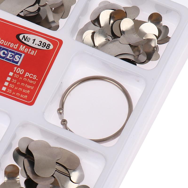 100Pcs Dental Matrix Sectional Contoured Metal Matrices No.1.398 Lmws 2 Rings