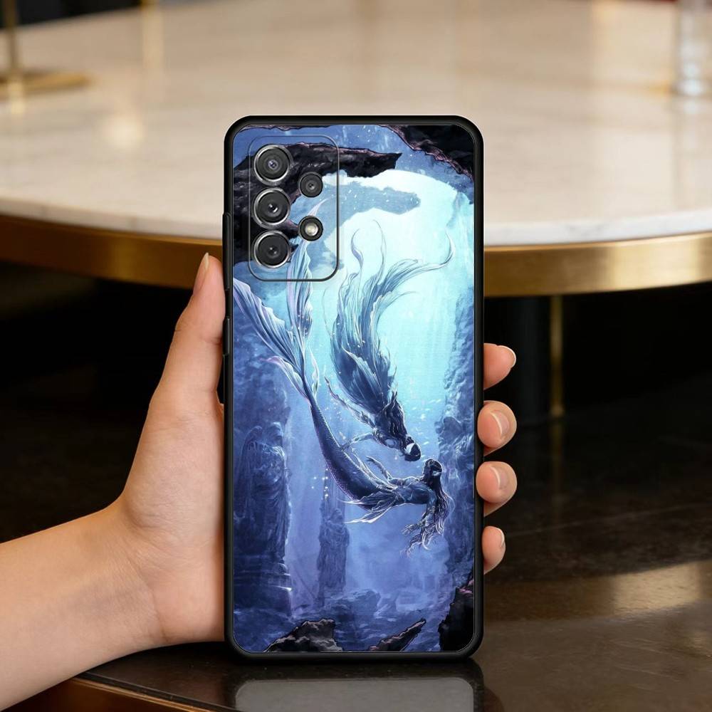 Sylus Love And Deep Space Phone Case For Samsung Galaxy A73,A72,A71,A70,A53,A52,A51,Soft Silicone Black Cover