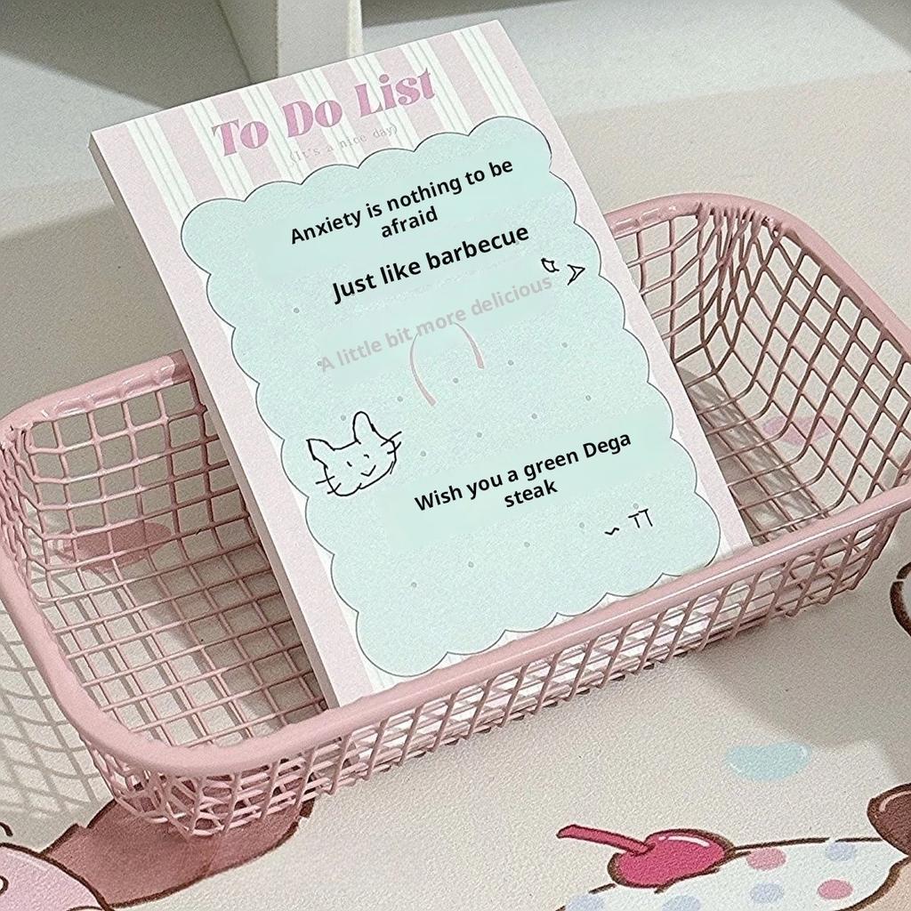 New Cream Colored Desktop Small Items Storage Basket for Student Office Stationery Organization with Ironwork Design Practical