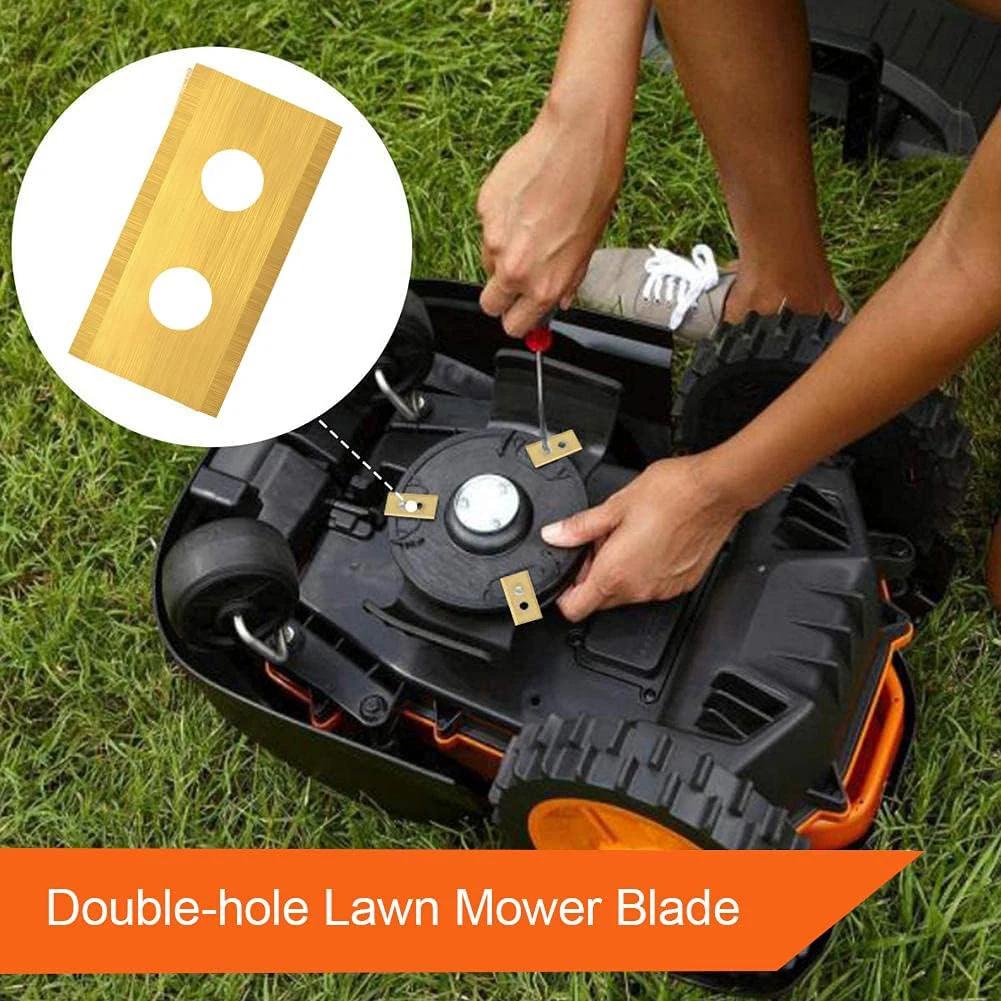 30Pcs Grass Cutter Blade Stainless Steel Automatic Moving Machine Blade Titanium Plating for Worx Landoid Lanmower WG754E WG791E