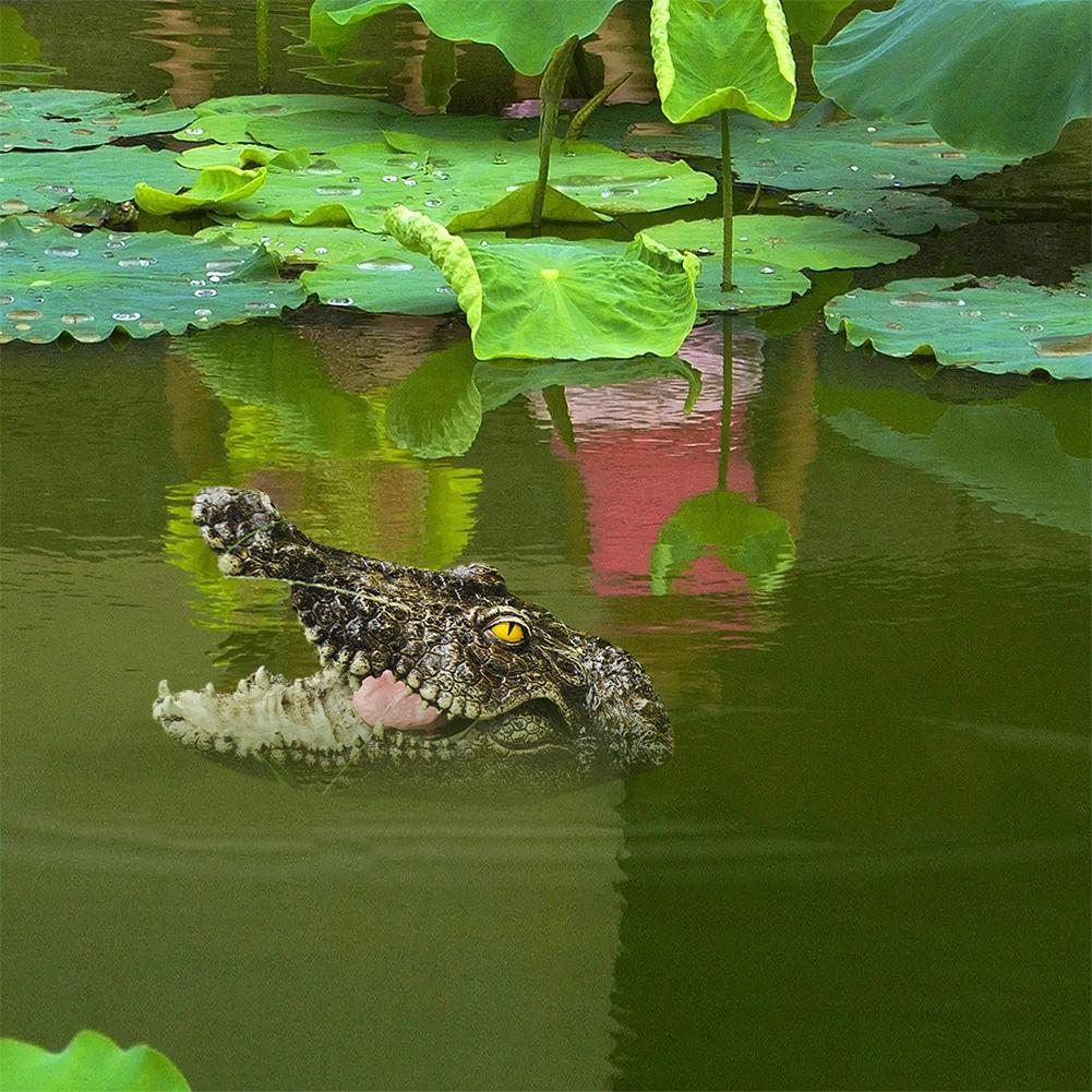 Ornamente Animale Plutitoare Iaz Curte Cap Crocodil Exterior Decorare Grădină Parc Piscină Orn G8Q2