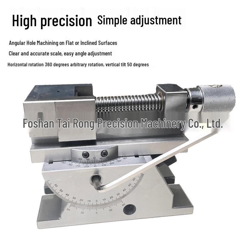 4-Inch Precision Universal Tilting Flat Jaw Vise - Angle & Sine Tool Vise