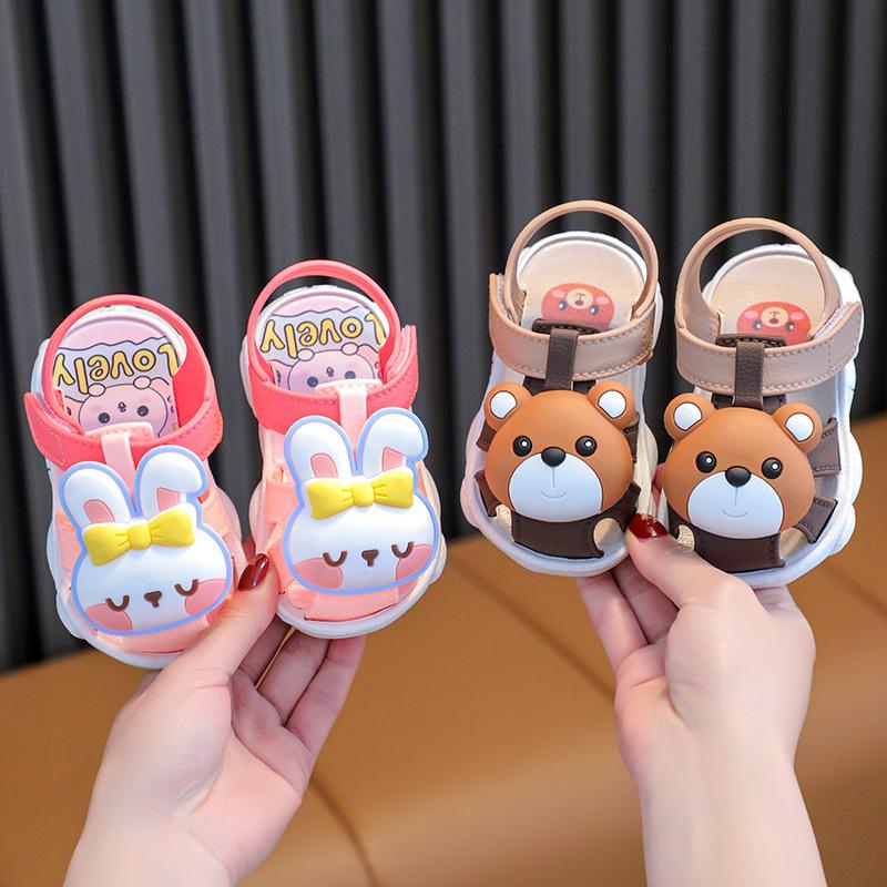 Girls Sandals Summer New Korean Style Boys Soft Soles2Years Old3Waterproof and non-slip children's walking sandals for 1-year-old babies