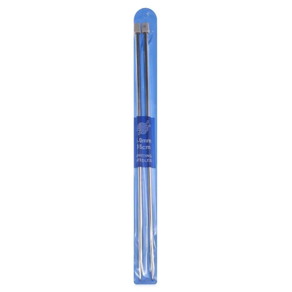 2Pcs/Set Stainless Steel Straight Knitting Needles DIY Sweater Weave Crochet Hooks Metal Crochet Knitting Tools Accessories