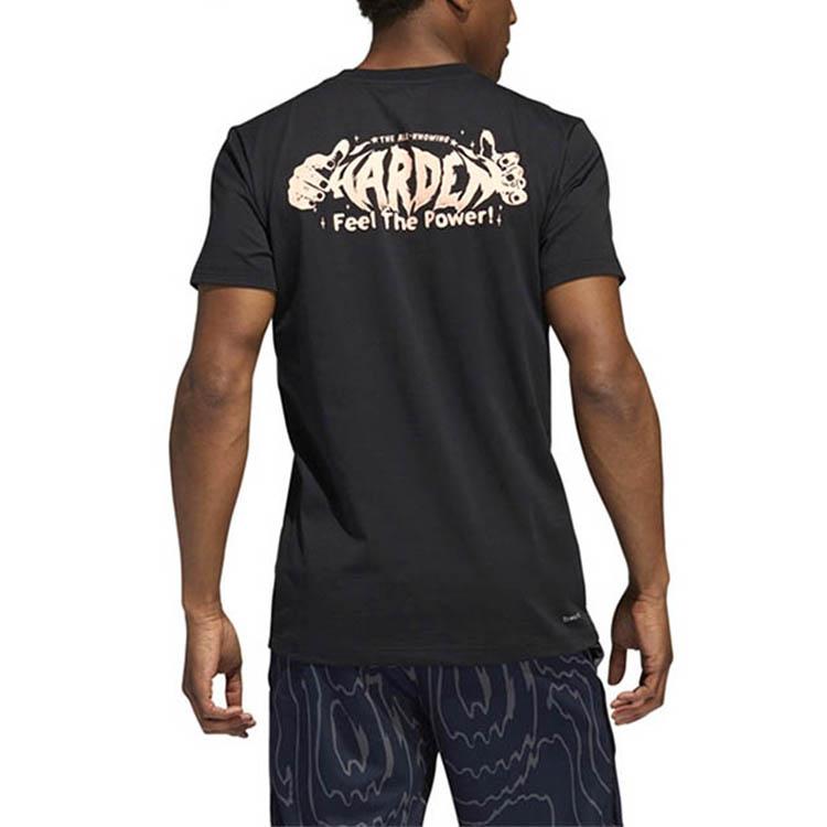 Adidas James Harden Swag Graphic Print Basketball T-Shirt Men Tops Black DX6926