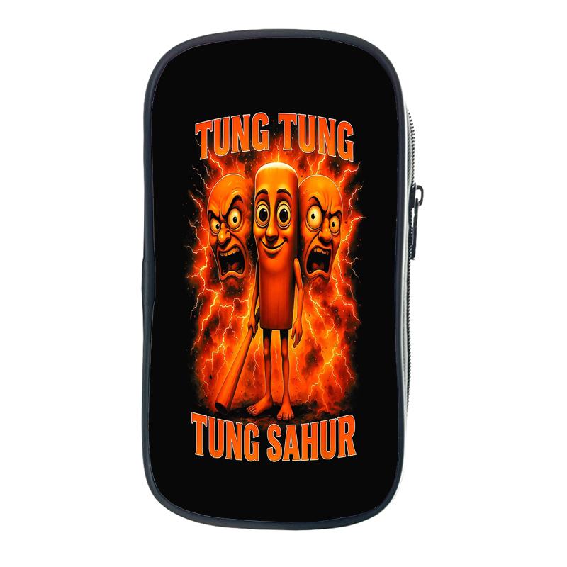 Tung Tung Tung Sahur Pencil Case Italian Brainrot Kids Pencil Bag Nylon Bombardiro Crocodilo Children School Supplies Stationery