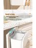 Large Wall-Mounted Kitchen Trash Bin with Sliding Lid for Food Waste