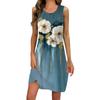 Women's Summer Casual U Neck Printed Sleeveless Dresses