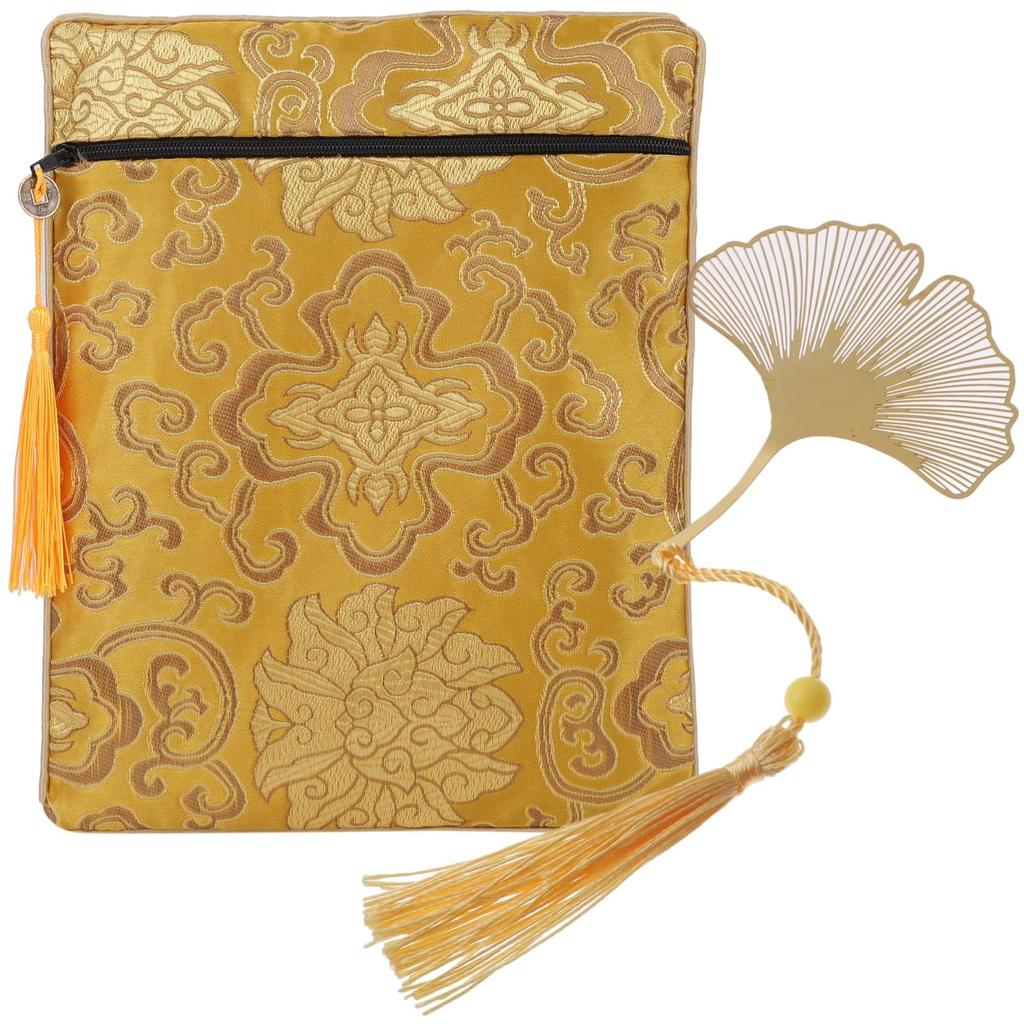 Rubonarie Goshuincho Case with Bookmark (Gold Ginkgo)