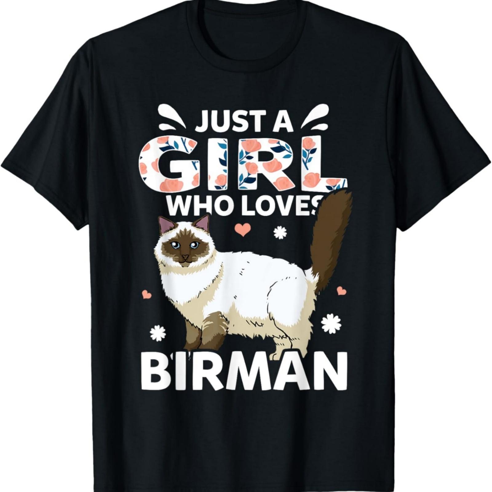 Just A Girl Who Loves Birman Cats T-Shirt XXXXXL разноцветный