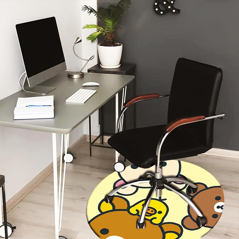 

1pc Cute Animal Characters Round carpet, Made of Polyester,Perfect for Decorating Office Chairs, Living Rooms 80cm