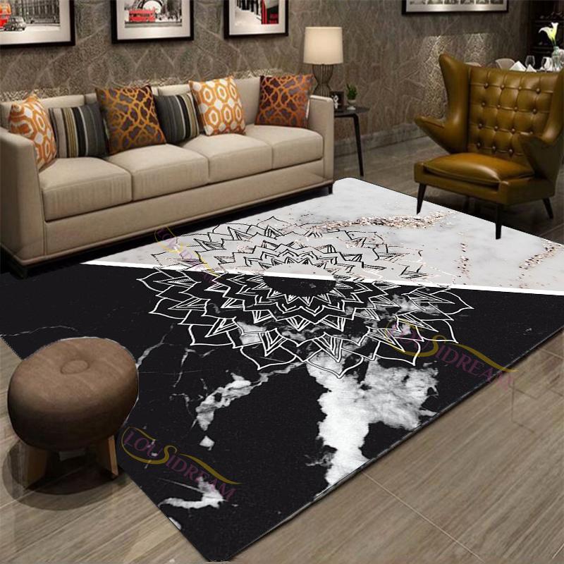 Moderní čínské Tai Chi Bagua Yin Yang tištěný koberec do obývacího pokoje Koberce Campingové piknikové podložky Protiskluzové E-sportovní koberce na jógu