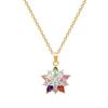 Bunte Blumen voller Diamanten, Temperament von leichtem Luxus, Wunderschöne Voll-Diamant-Halskette, Vielseitige Damen-Schlüsselbeinkette, Titanstahlkette