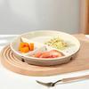 22cm Compartmentalized Plate Plastic Tableware Family Meal Plate for Kids and Adults Microwave and Dishwasher Safe